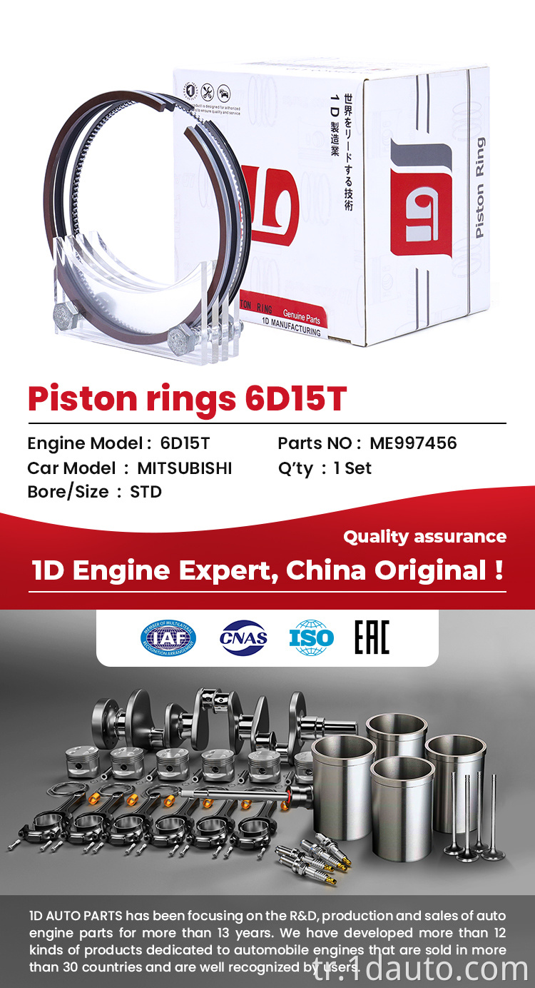 Mitsubishi Piston Halkası 6D15-T MITSUBISHI Piston Ring 6D15-T